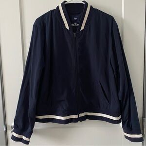 GAP Dark Blue Bomber Jacket with Light Trim